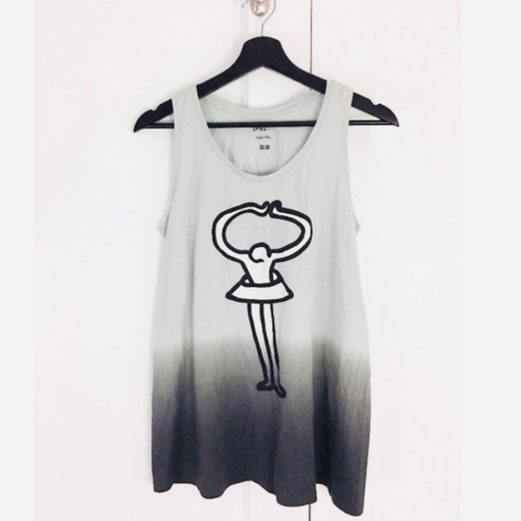 KEITH HARDING Tank Ballerina Ombré Dip Dye Oversized - Grey - Picture 6 of 12